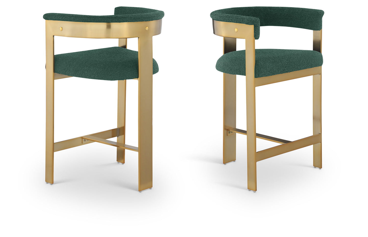 Romeo - Boucle Counter Stool With Gold Base (Set of 2)