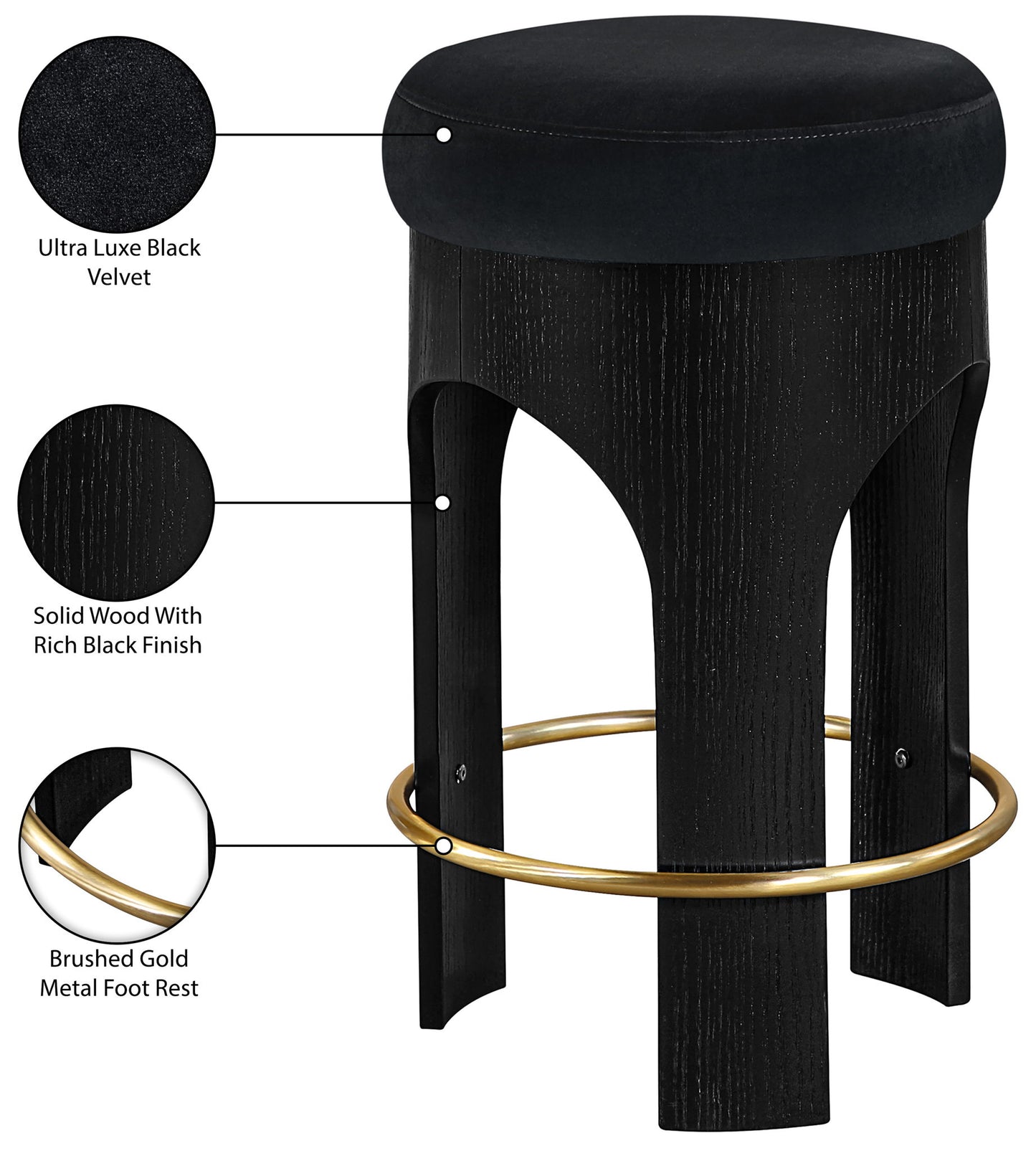 Bocceli - Counter Stool - Black Base