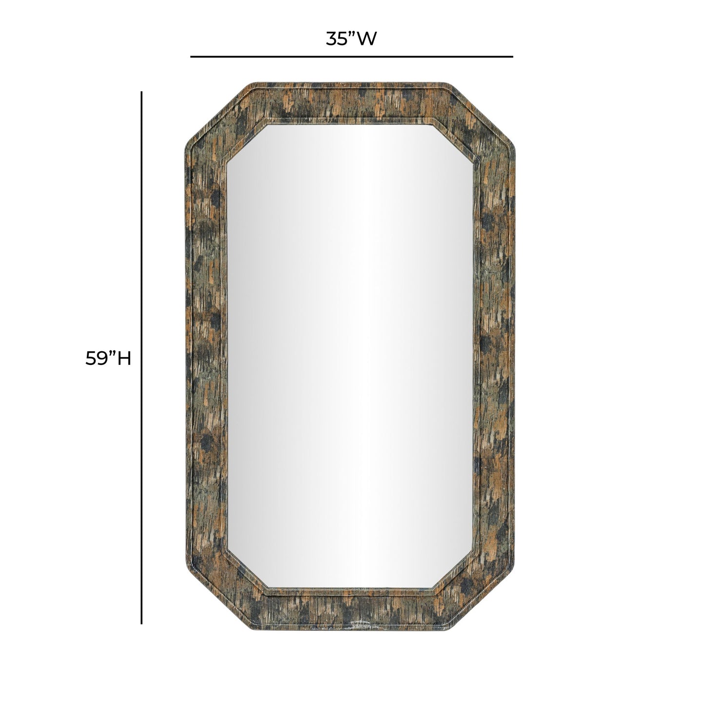 Charlene - 35" x 59" Jewel Wall Mirror - Watercolor Print