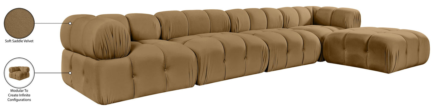 Orin - Fabric Velvet 5 Piece Modular Sectional
