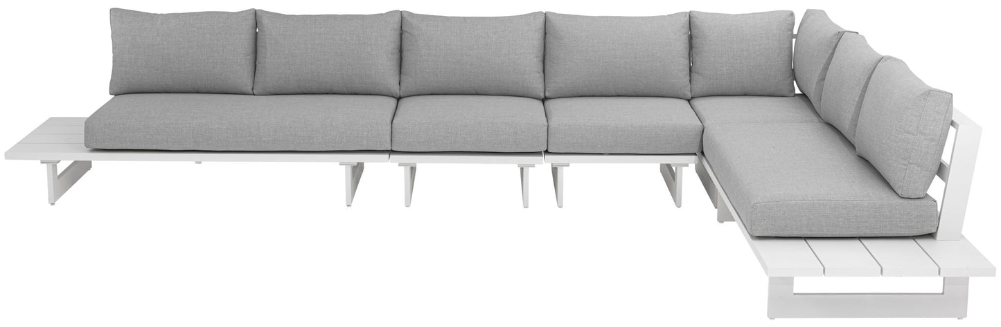 Maldives - 5 Piece Water Resistant Outdoor Patio Modular Sectional With White Base