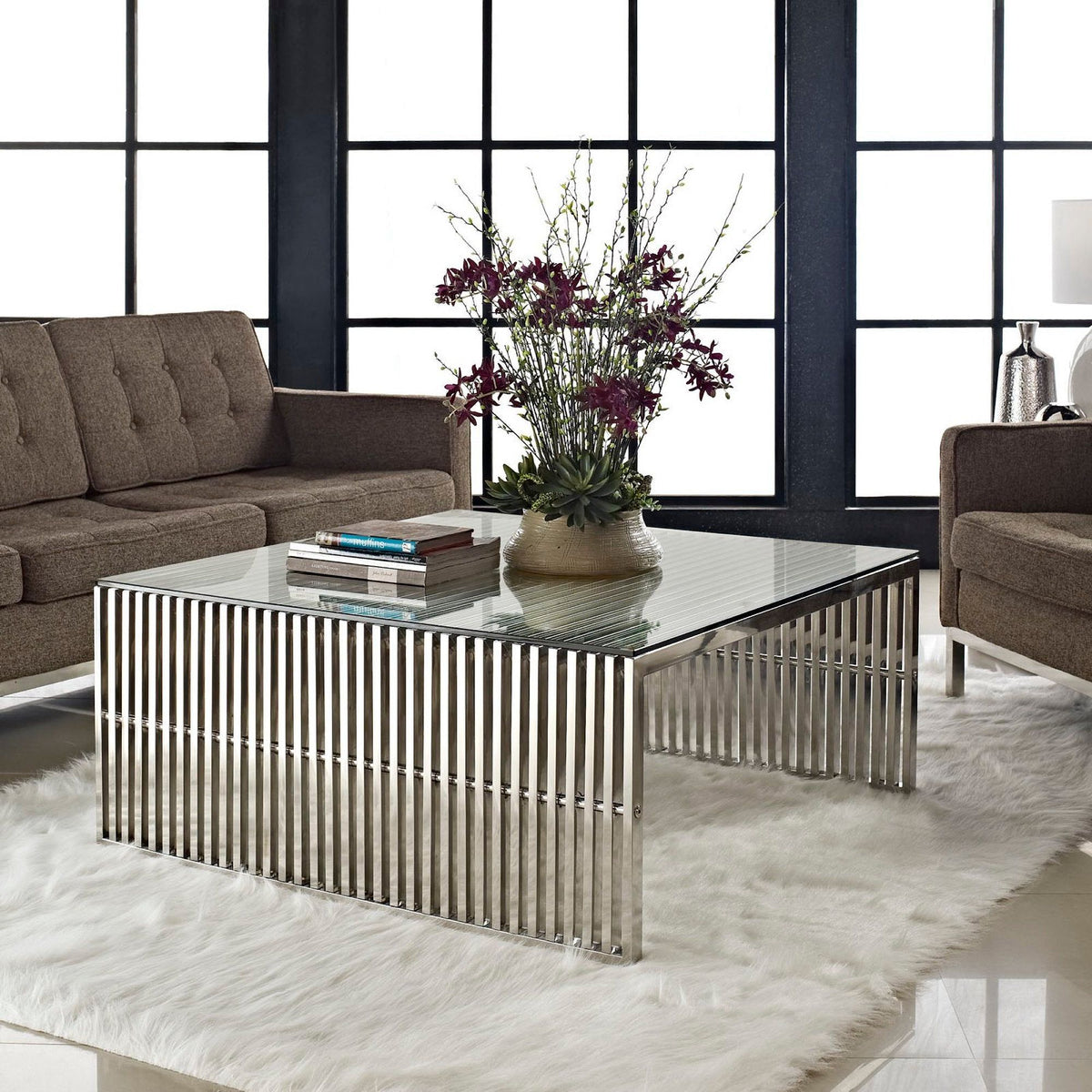 Gridiron Coffee Table - Silver