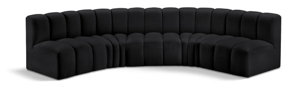 Arc - Faux Leather 5 Piece U-Shaped Modular Sofa