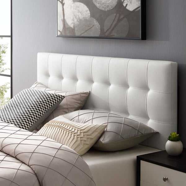 Lily Upholstered Vinyl Headboard - Full, White