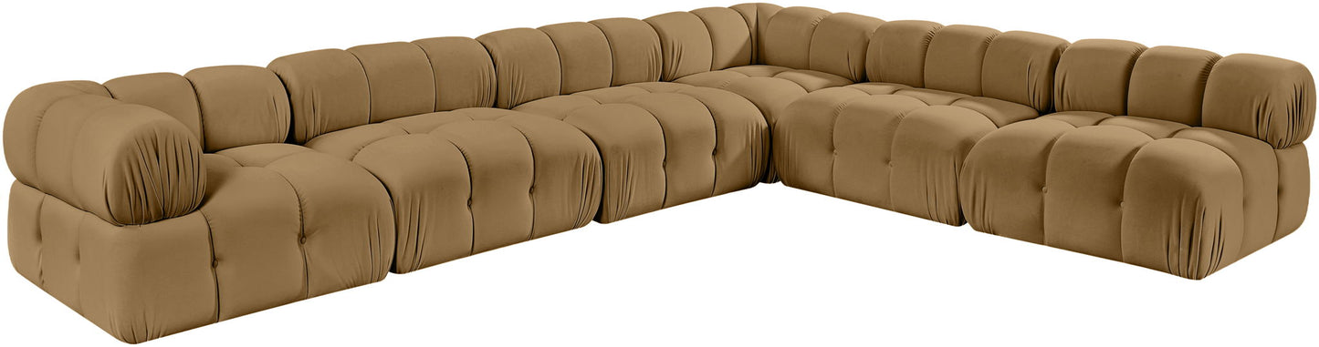 Orin - Velvet 6 Piece Modular L-Shaped Sectional