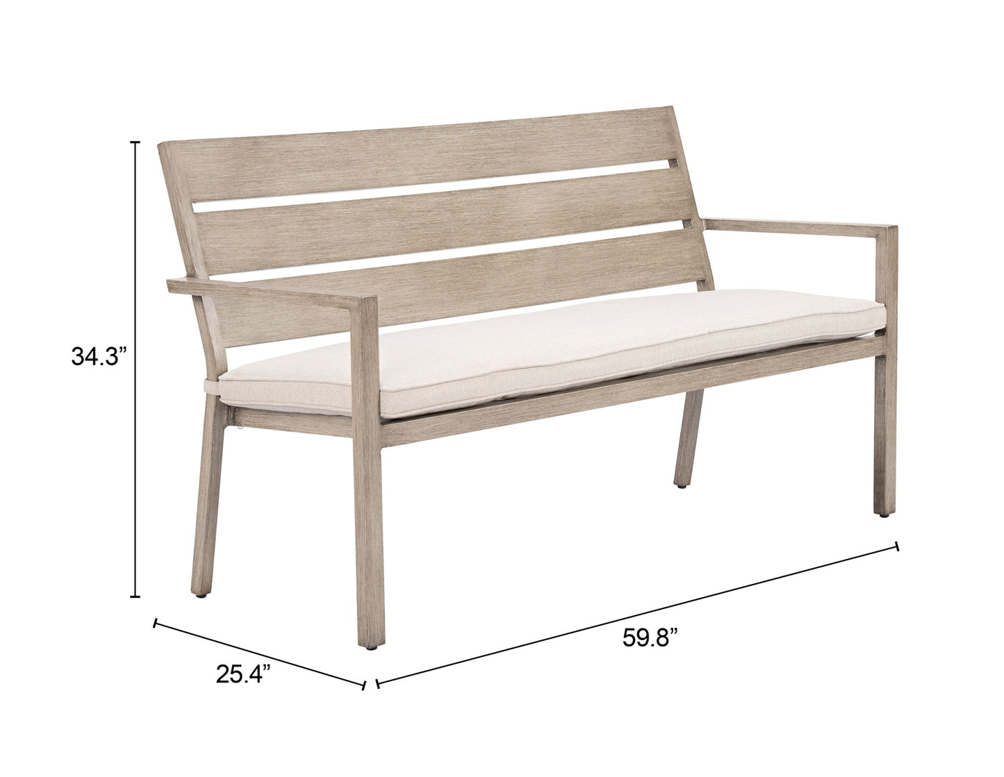 Reefline - Bench (Set of 2) - Gray / Light Brown