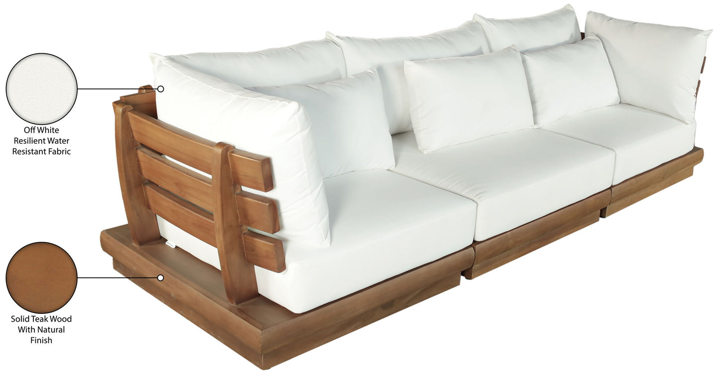 Mirella - 3 Piece Water Resistant Fabric Upholstered Outdoor Patio Modular Sofa