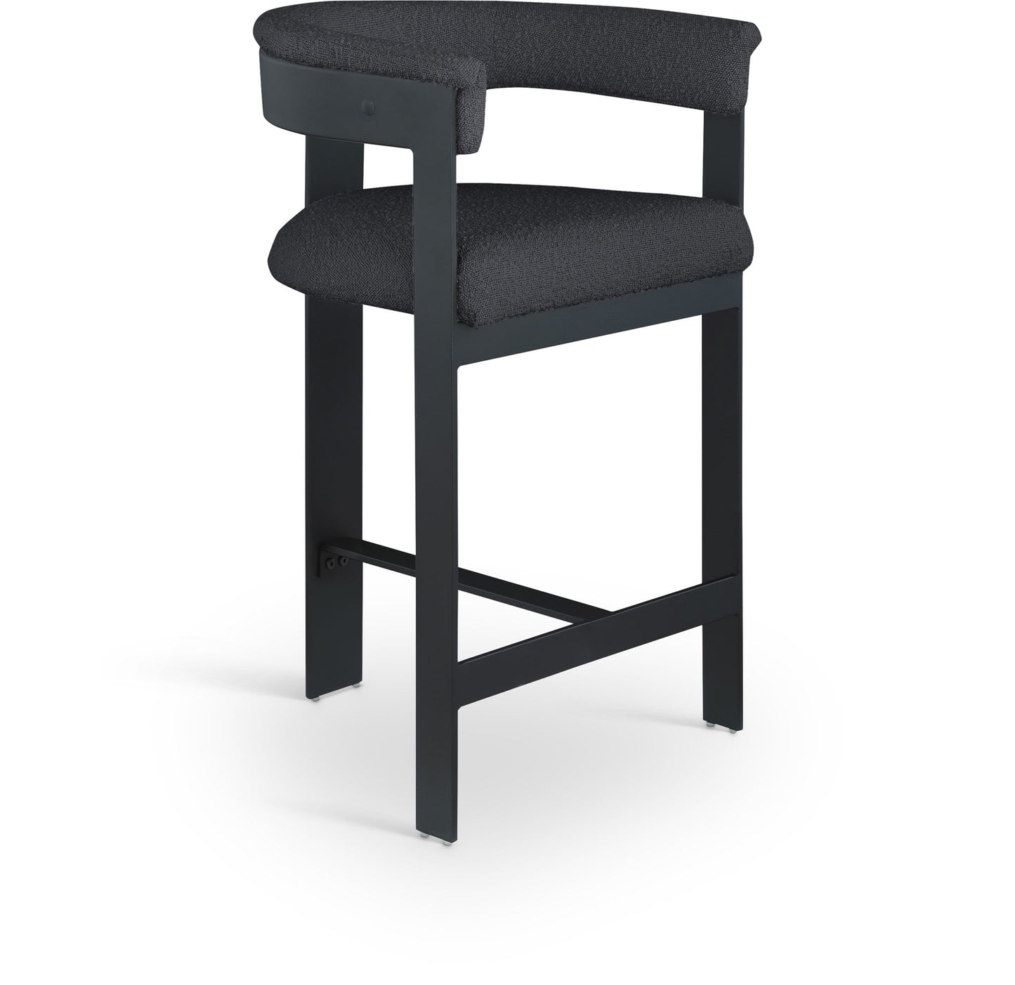 Romeo - Boucle Counter Stool With Black Base (Set of 2)