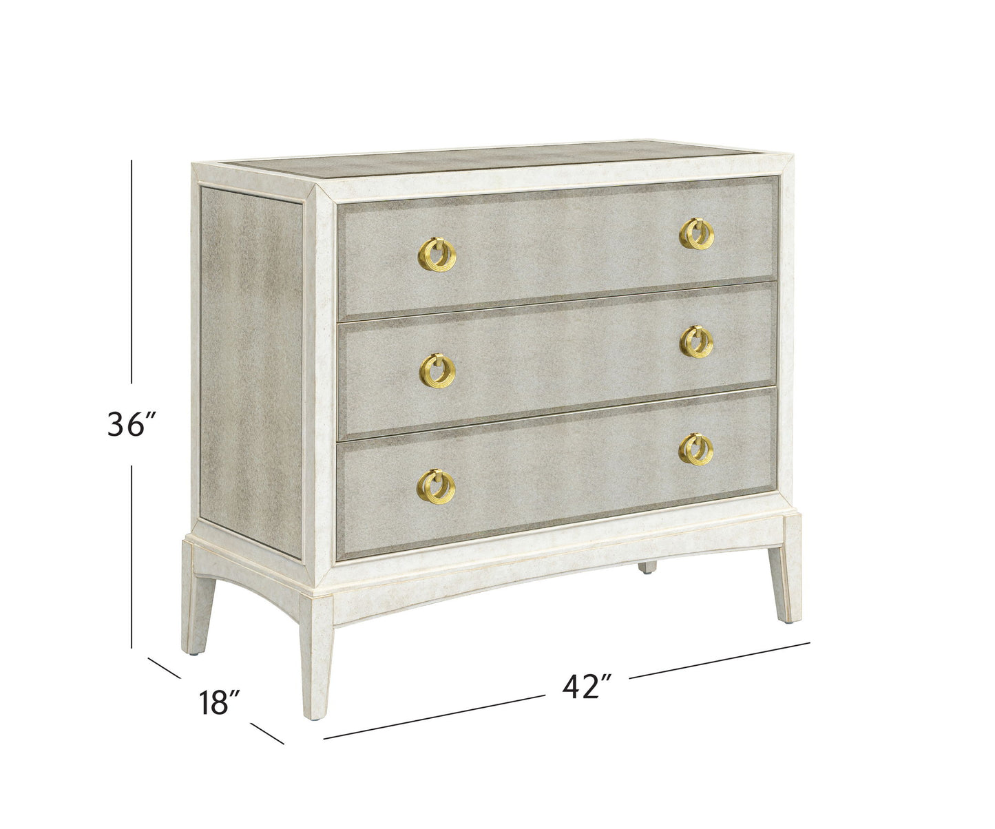 Kiara - Bronze Mirror Glam Hall Chest - White