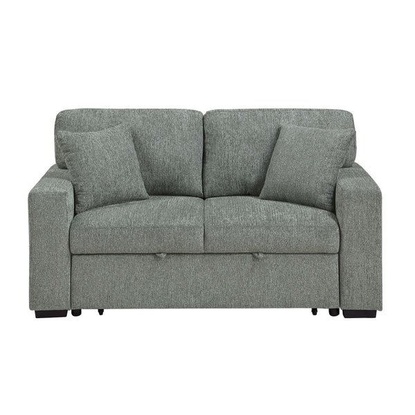 Alcove Love Seat with Pull-out Bed, Arms with Shelves and Charging Ports