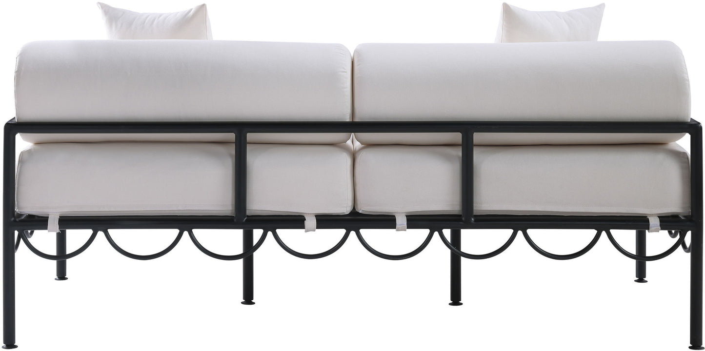 Portofino - Resilient Water Repellent Fabric 69.75" Upholstered Outdoor Patio Loveseat
