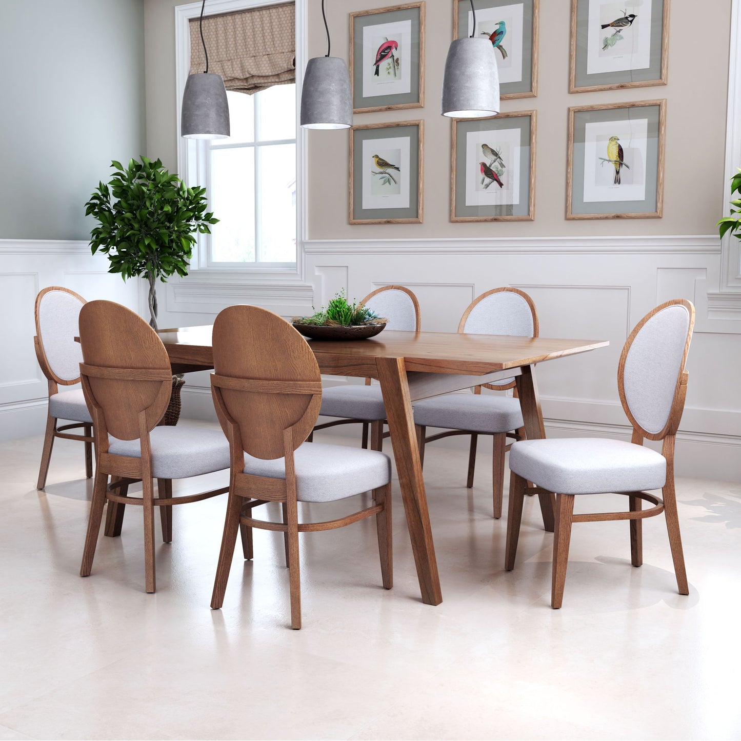 Regents - Dining Chair (Set of 2) - Walnut / Light Gray