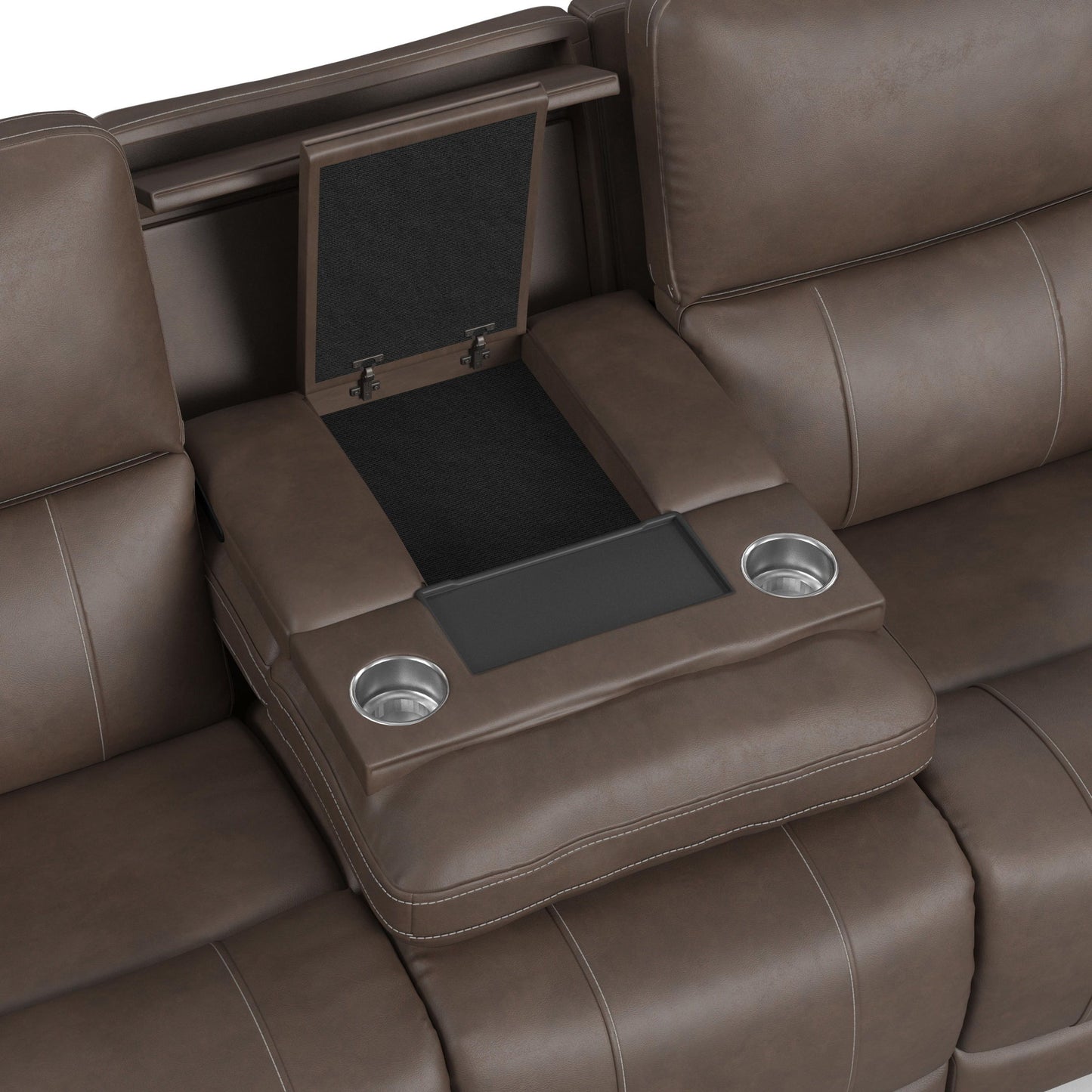 Carter - Power Reclining Sofa With Console & Power Headrests & Lumbar - Cappuccino
