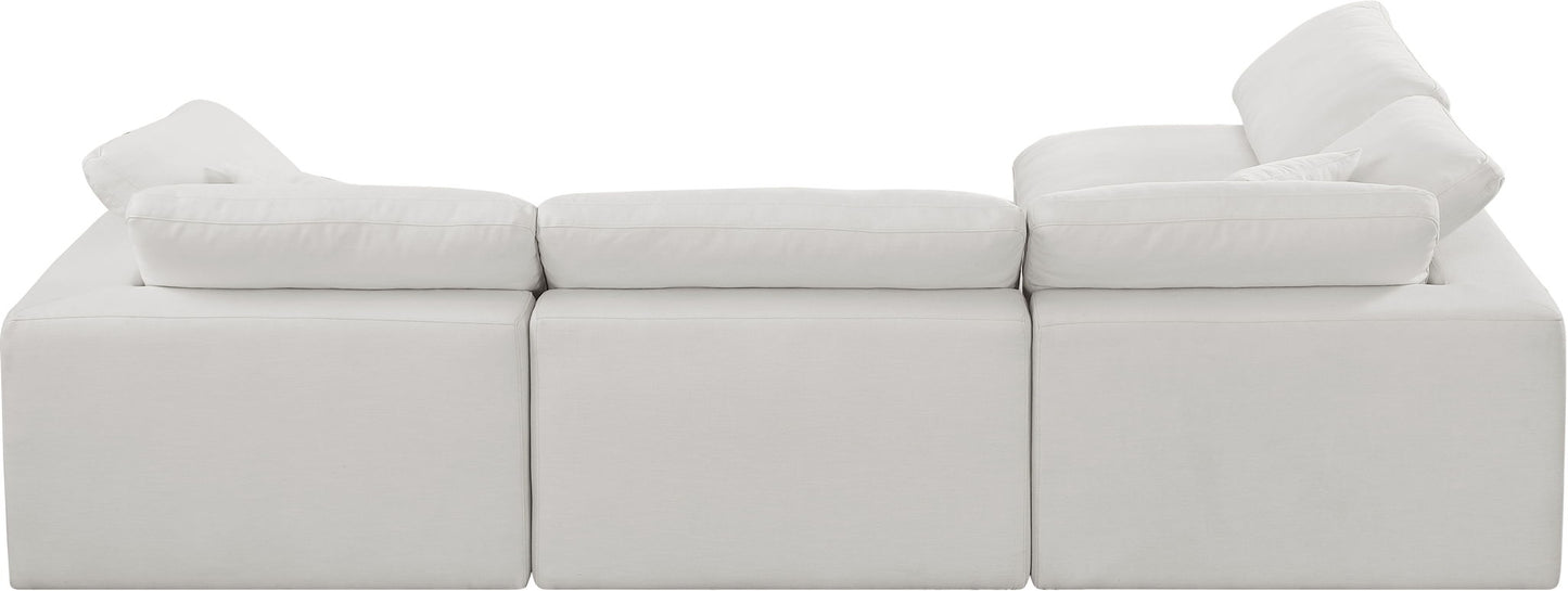 Comfy - 4 Piece Linen Fabric Modular Armless Sectional