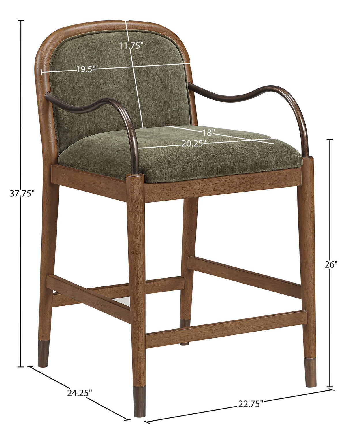 Cambria - Fabric Upholstered Counter Stool