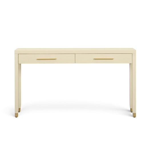 Dani - Faux Shagreen 2-Drawer Console Table - Cream