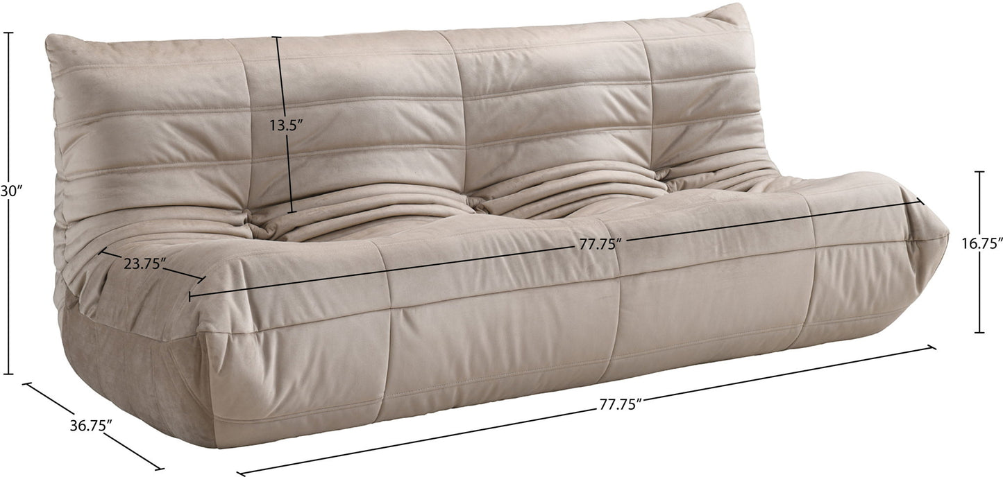Relax - Velvet 77.75" Upholstered Sofa