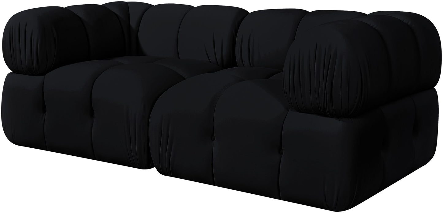 Orin - Velvet Performance Fabric Upholstered 2 Piece Modular Sofa (2 Corner Chairs)