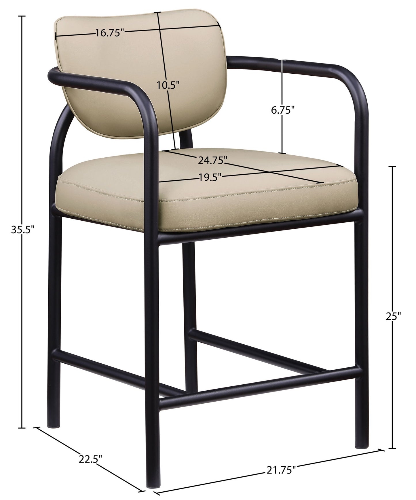 Serava - Vegan Leather Upholstered Bar Stool