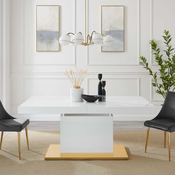 Vector Expandable Dining Table - White Gold
