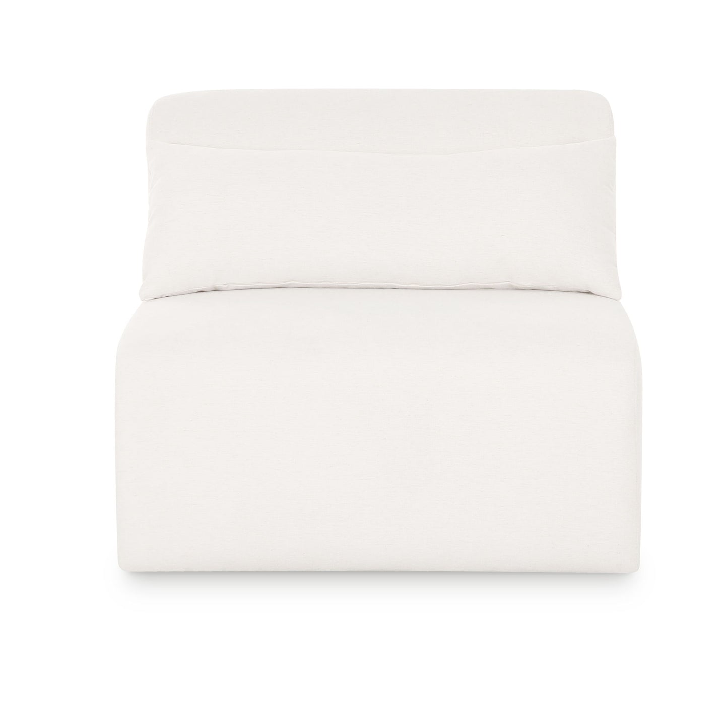 Tarra - Chenille Modular Armless Chair - Cream