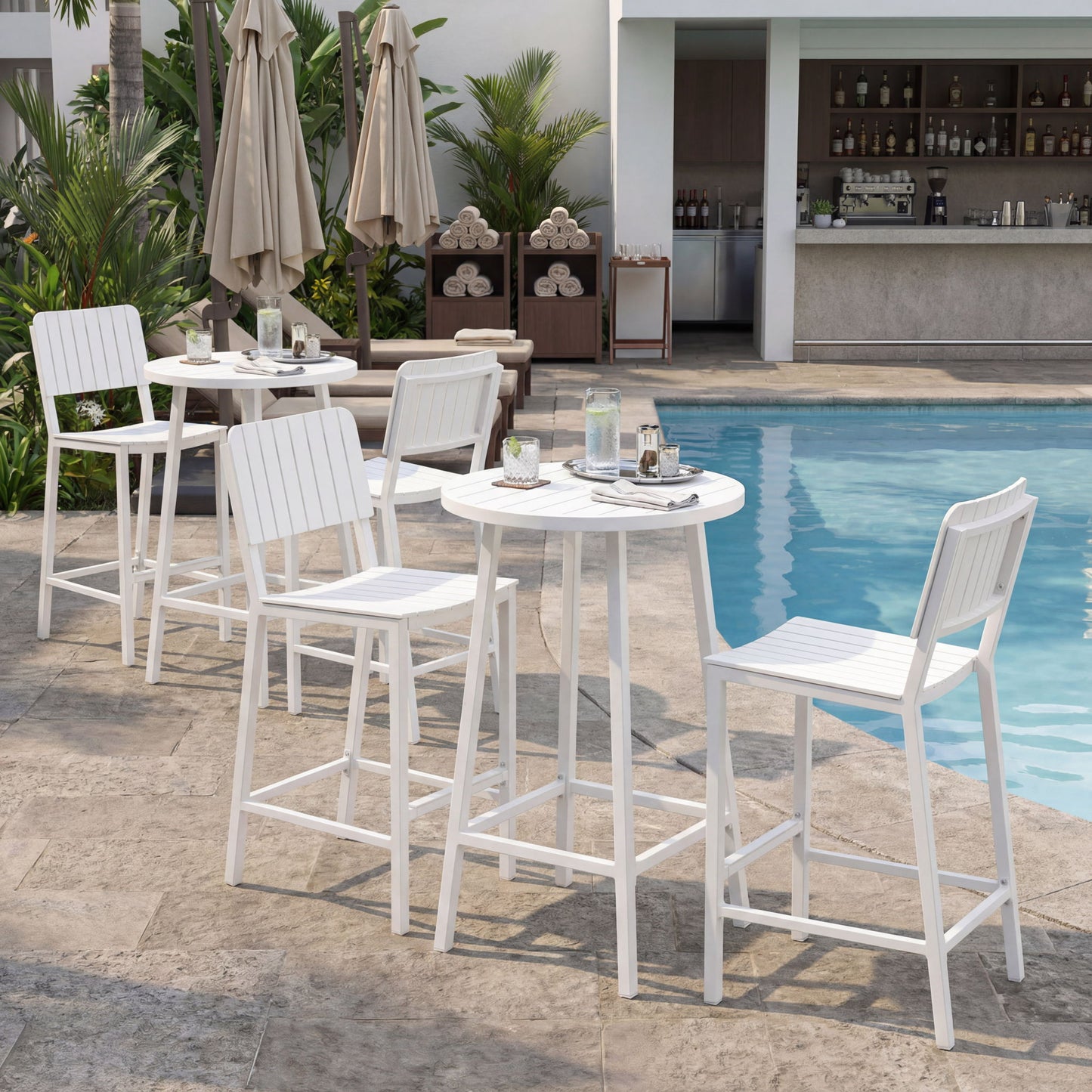 Ren - Outdoor Bar Table - White