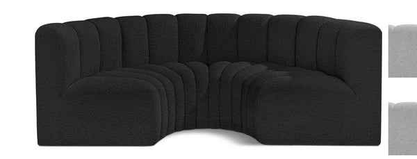 Arc - Boucle Fabric 4 Piece U-Shaped Modular Sofa