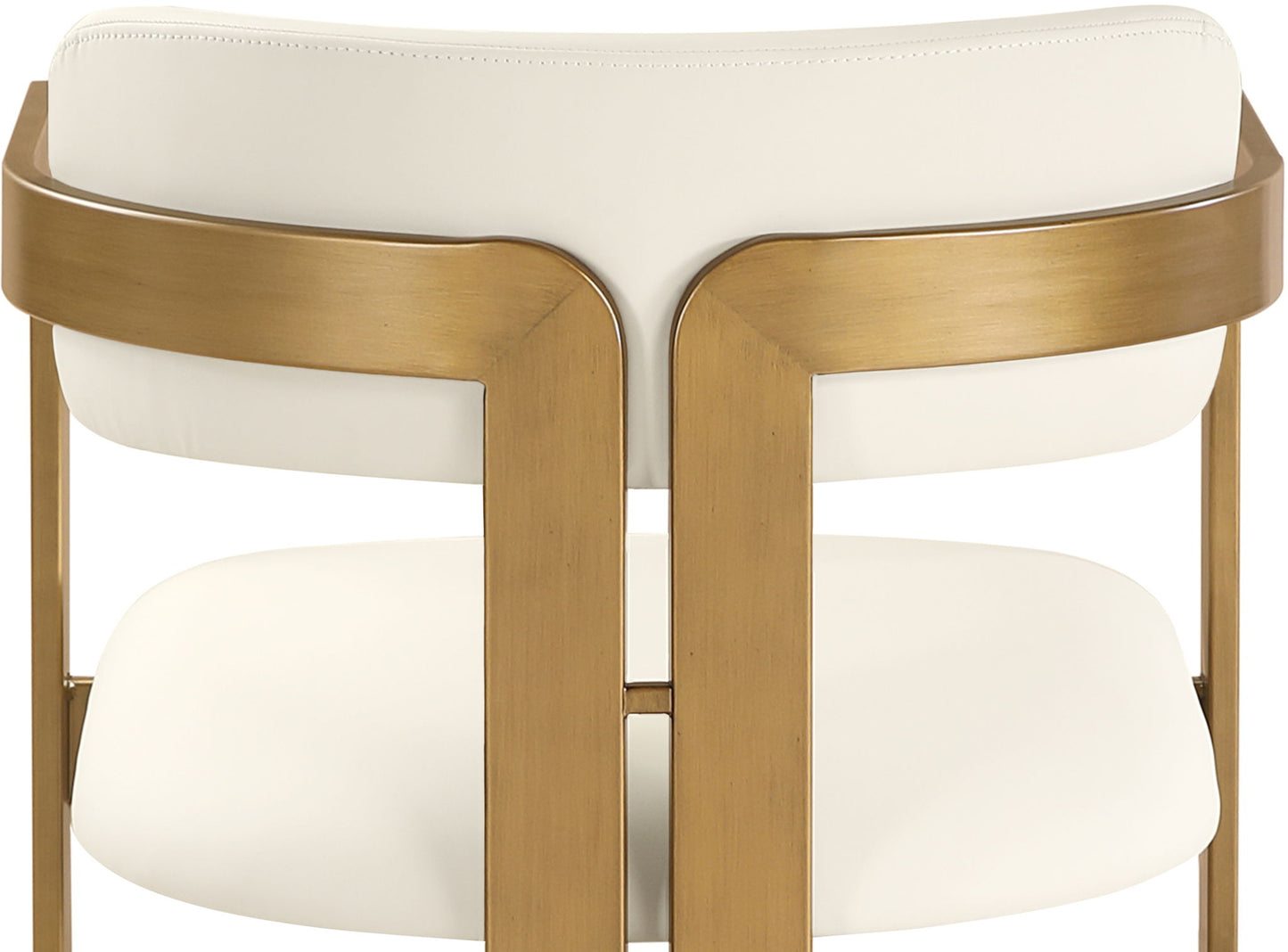 Aurum - Vegan Leather Upholstered Dining Chair With Brushed Brass Base (Set of 2)