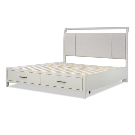 Reflections - Complete Upholstered Sleigh Bed With Storage Footboard