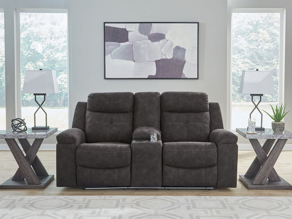 Brysonview - Double Reclining Loveseat With Console - Charcoal