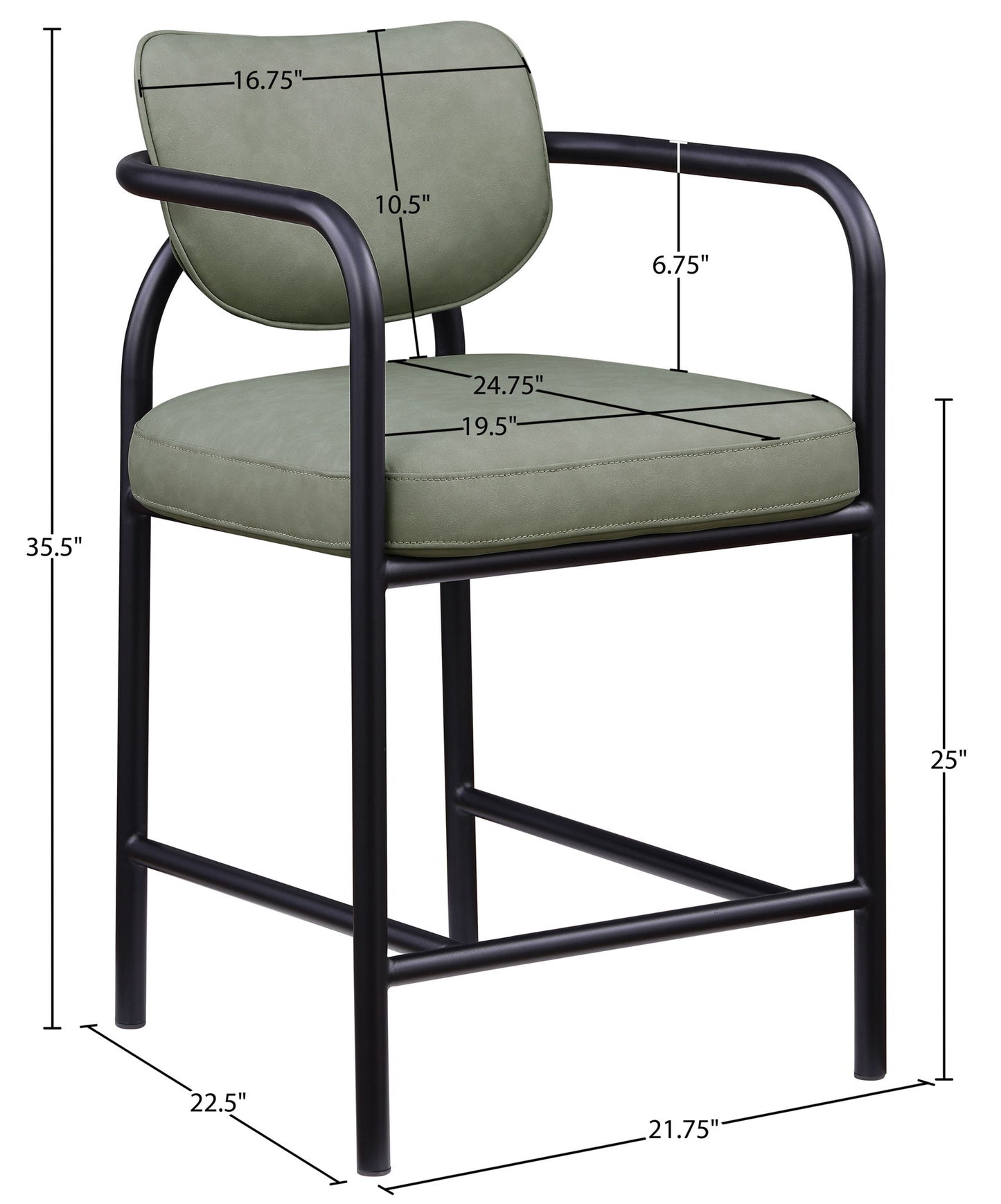 Serava - Vegan Leather Upholstered Bar Stool