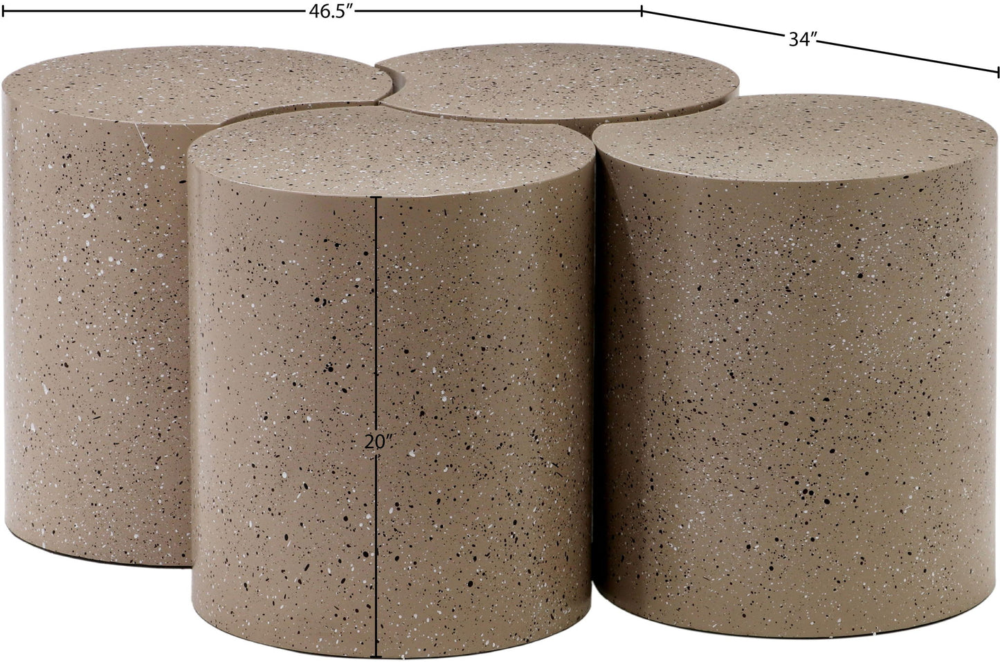 Dimple - 4 Piece Modular Coffee Table - Terazzo Finish