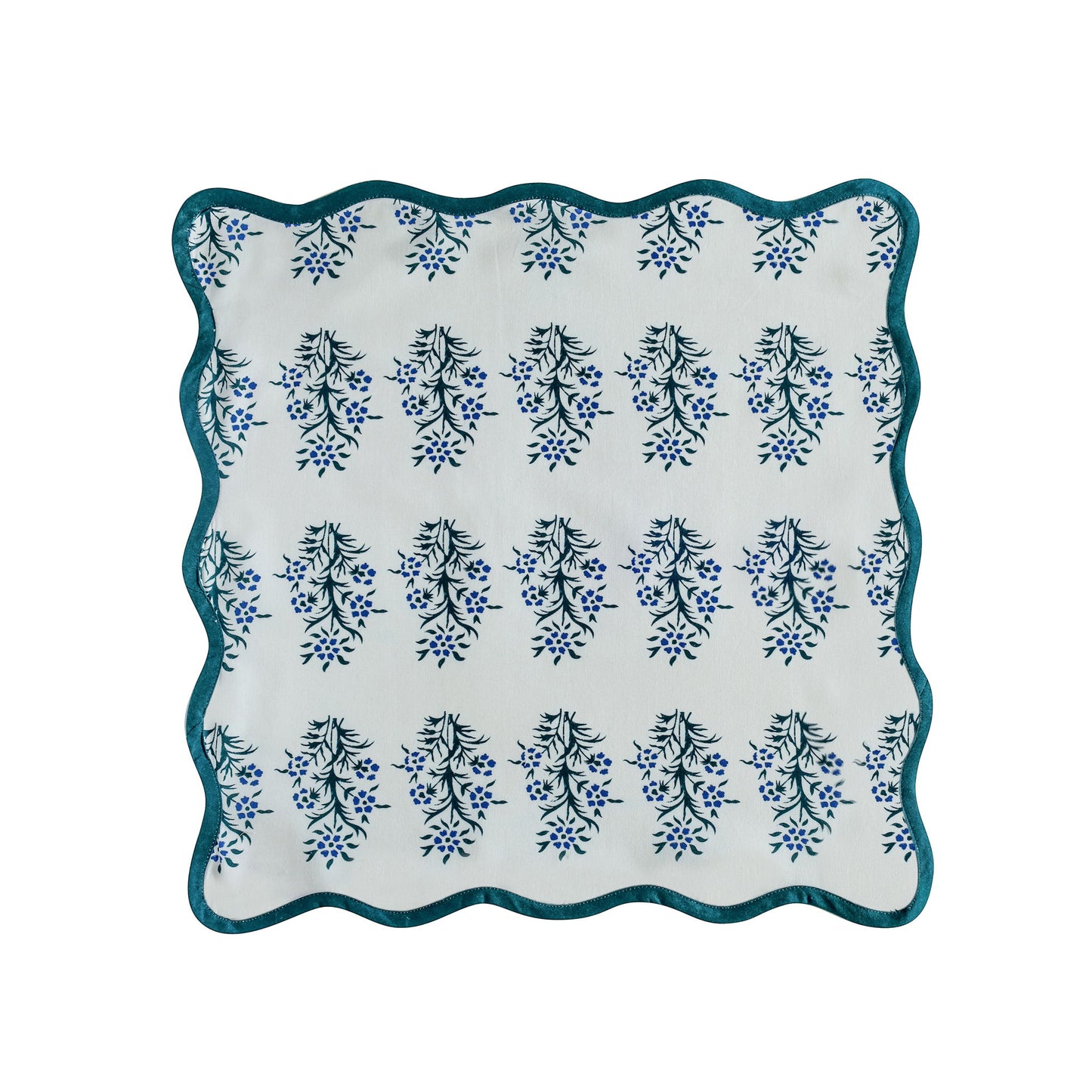 Crissy - Cotton Canvas Printed Napkins (Set of 4) - Blue Cornflower