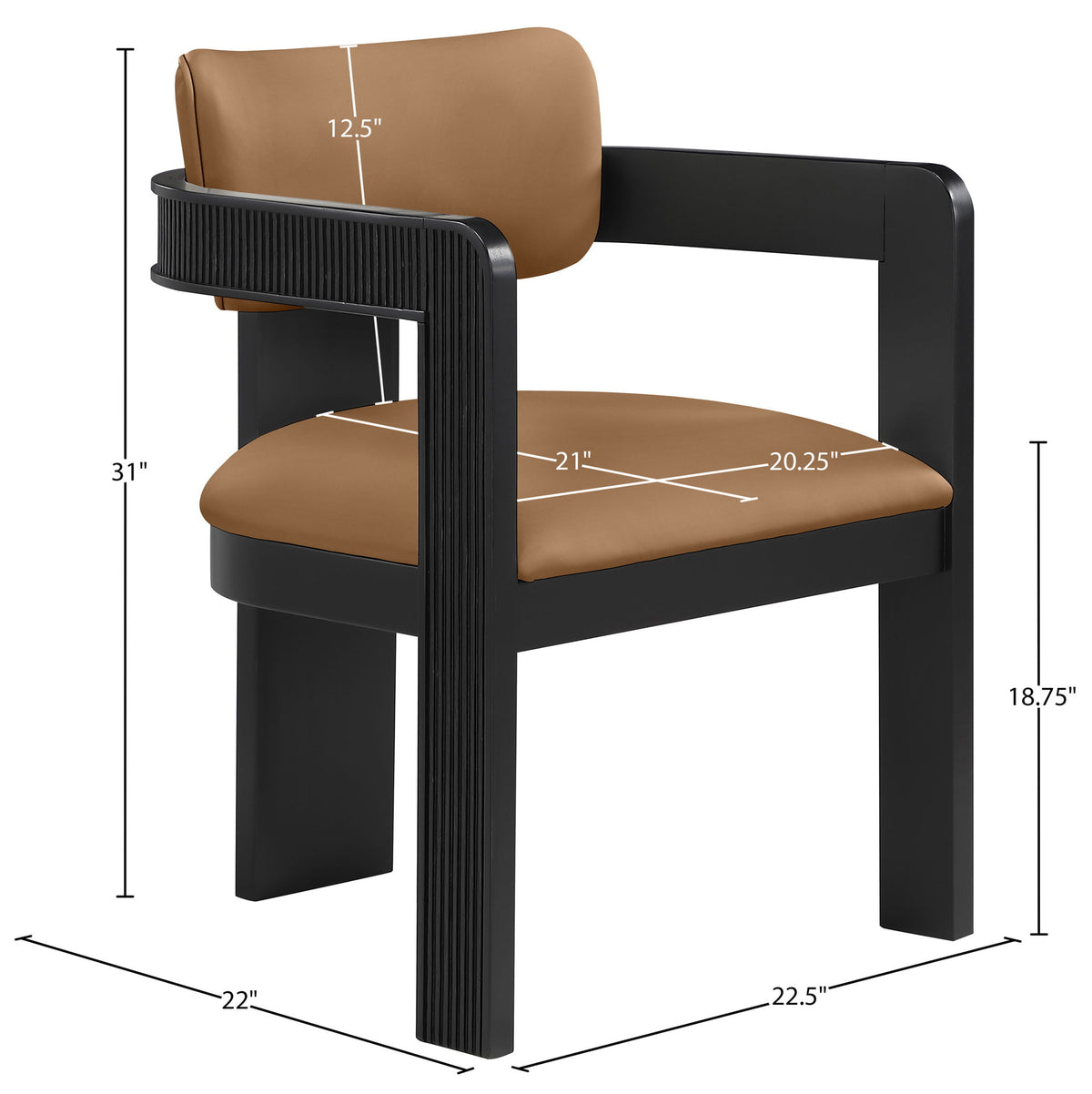 Sacha - Vegan Leather Upholstered Dining Chair With Black Base (Set of 2)