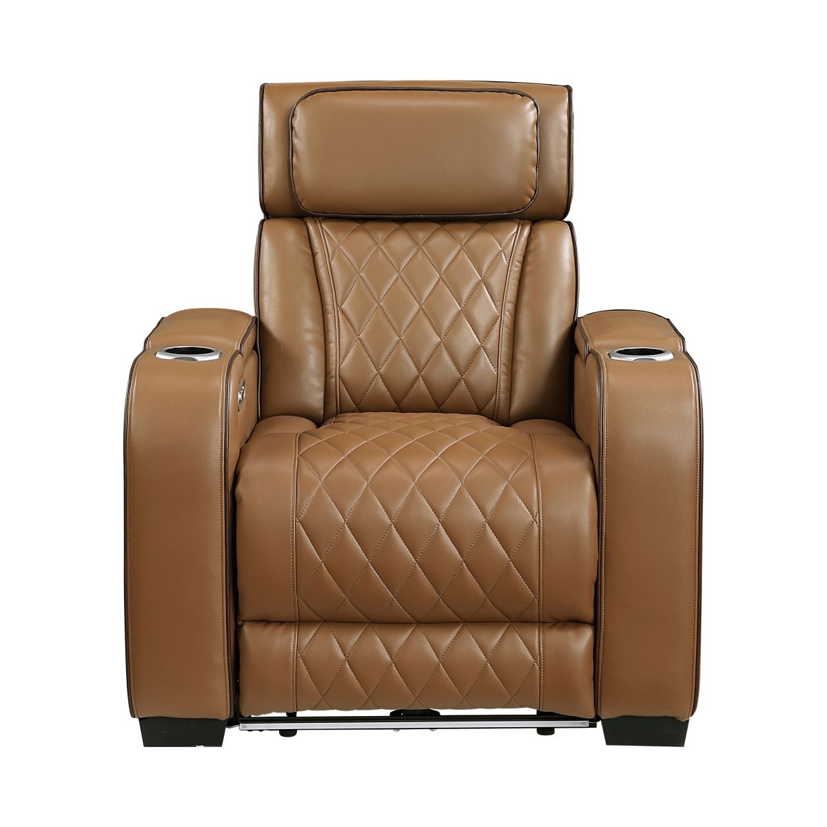 Fairway Power Reclining Chair with Power Headrest, Cup holders and Storage Arms(Top and Side), Charging Ports and LED lighting