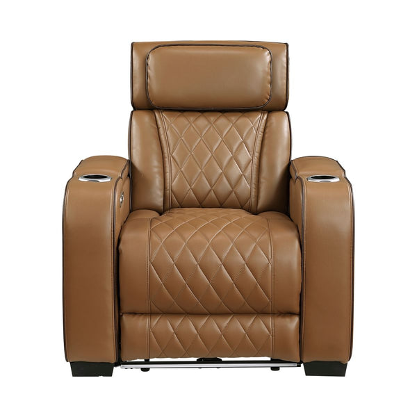 Fairway Power Reclining Chair with Power Headrest, Cup holders and Storage Arms(Top and Side), Charging Ports and LED lighting