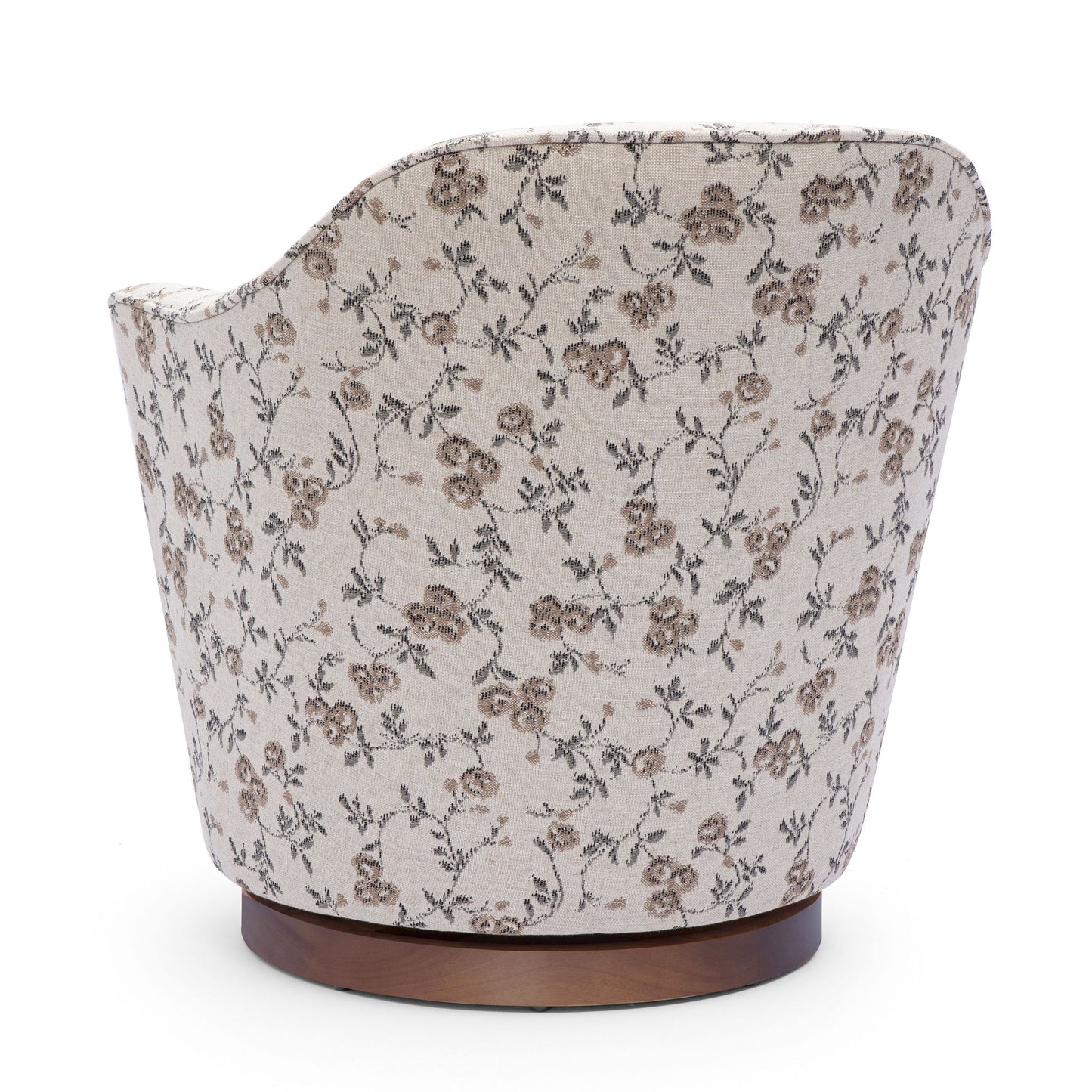 Skyla - Floral Jacquard Swivel Accent Chair - Beige