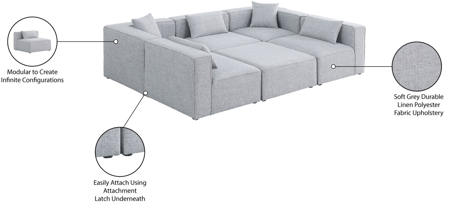 Cube - Linen 6 Piece Modular Sectional