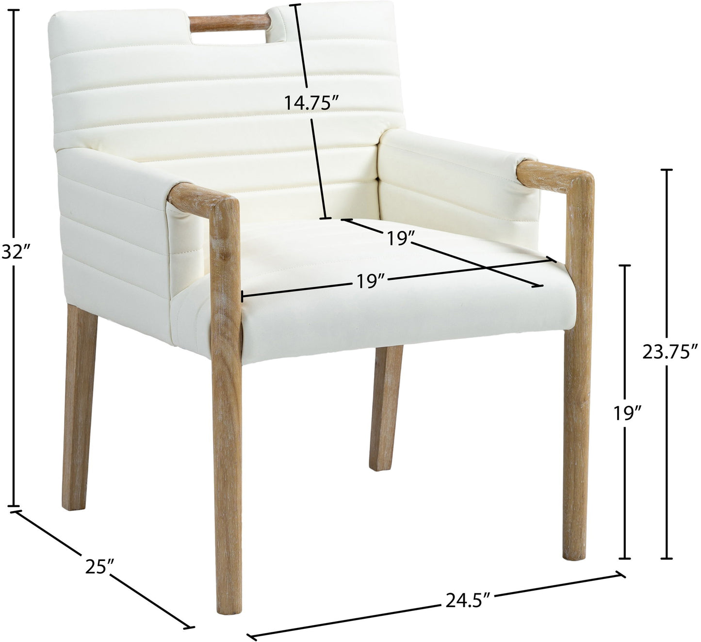Aimee - Dining Arm Chair - Light Brown Legs