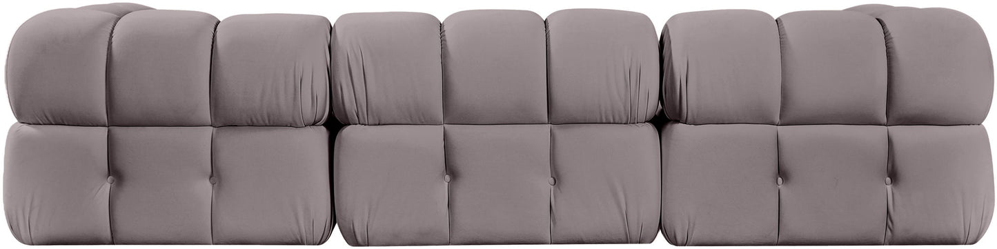 Orin - Velvet 4 Piece Modular Sectional With Chaise