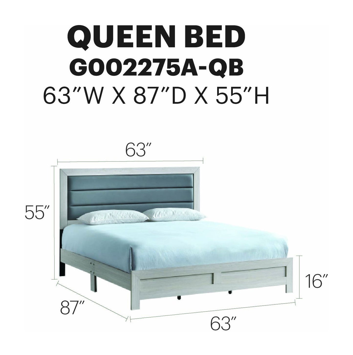 Glory Furniture - Plano - Upholstered Bed