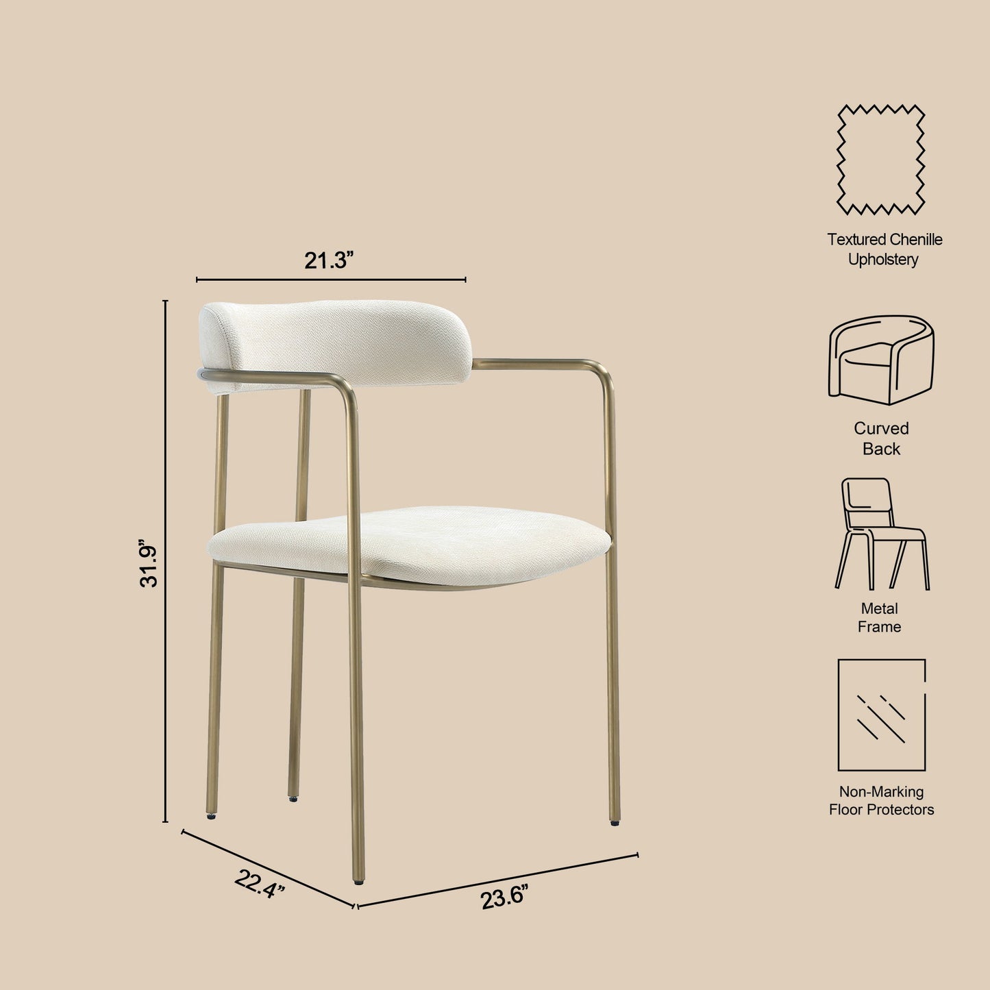 Manhattan Serene - Metal Upholstered Dining Chair