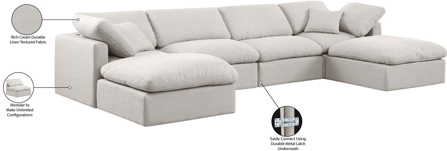 Indulge - Linen 6 Piece Modular Double Chaise Sectional