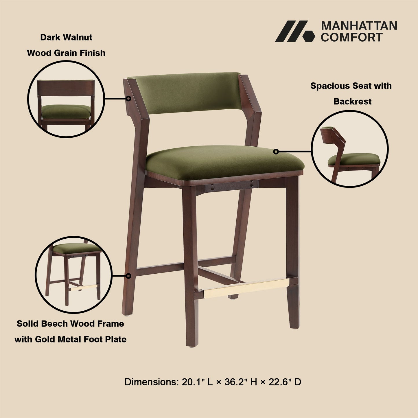 Manhattan Patricia - Counter Stool