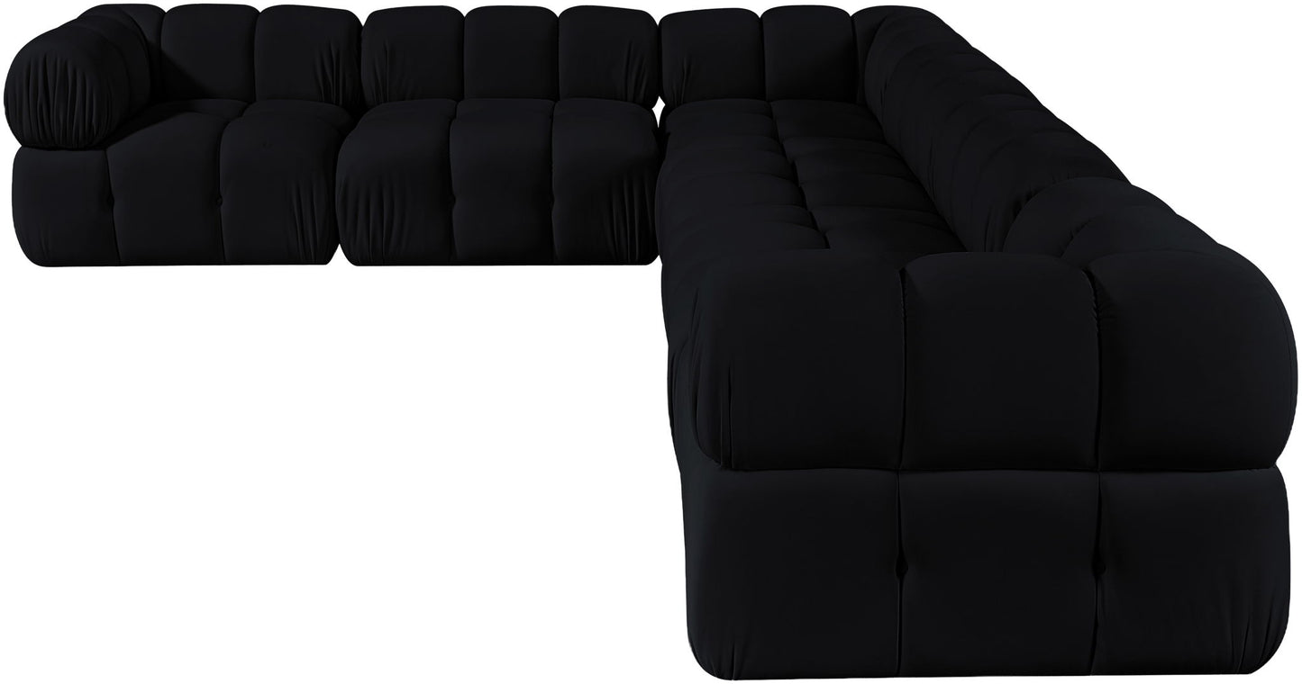 Orin - L-Shaped Velvet 6 Piece Modular Sectional