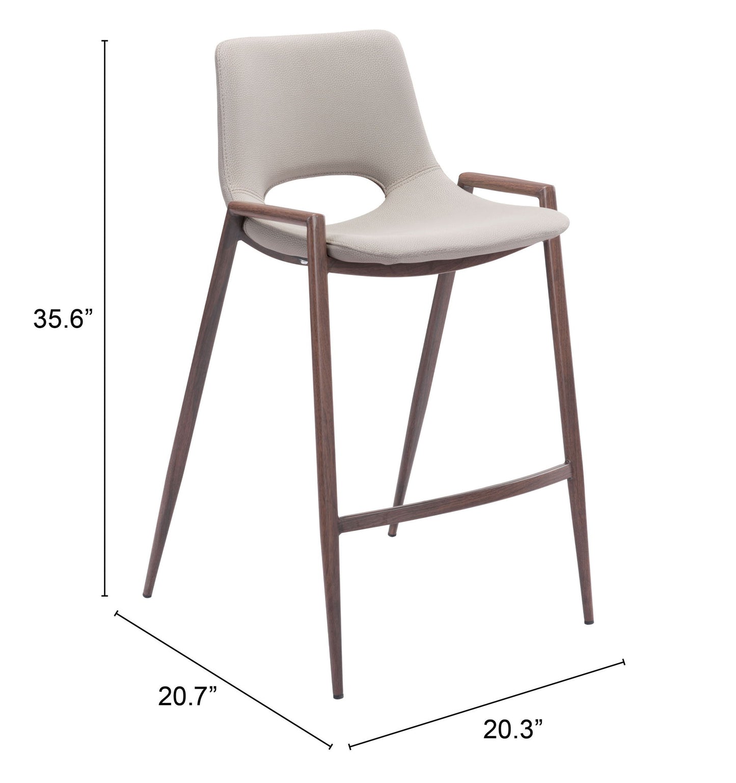 Desi - Counter Stool With Walnut Legs (Set of 2)