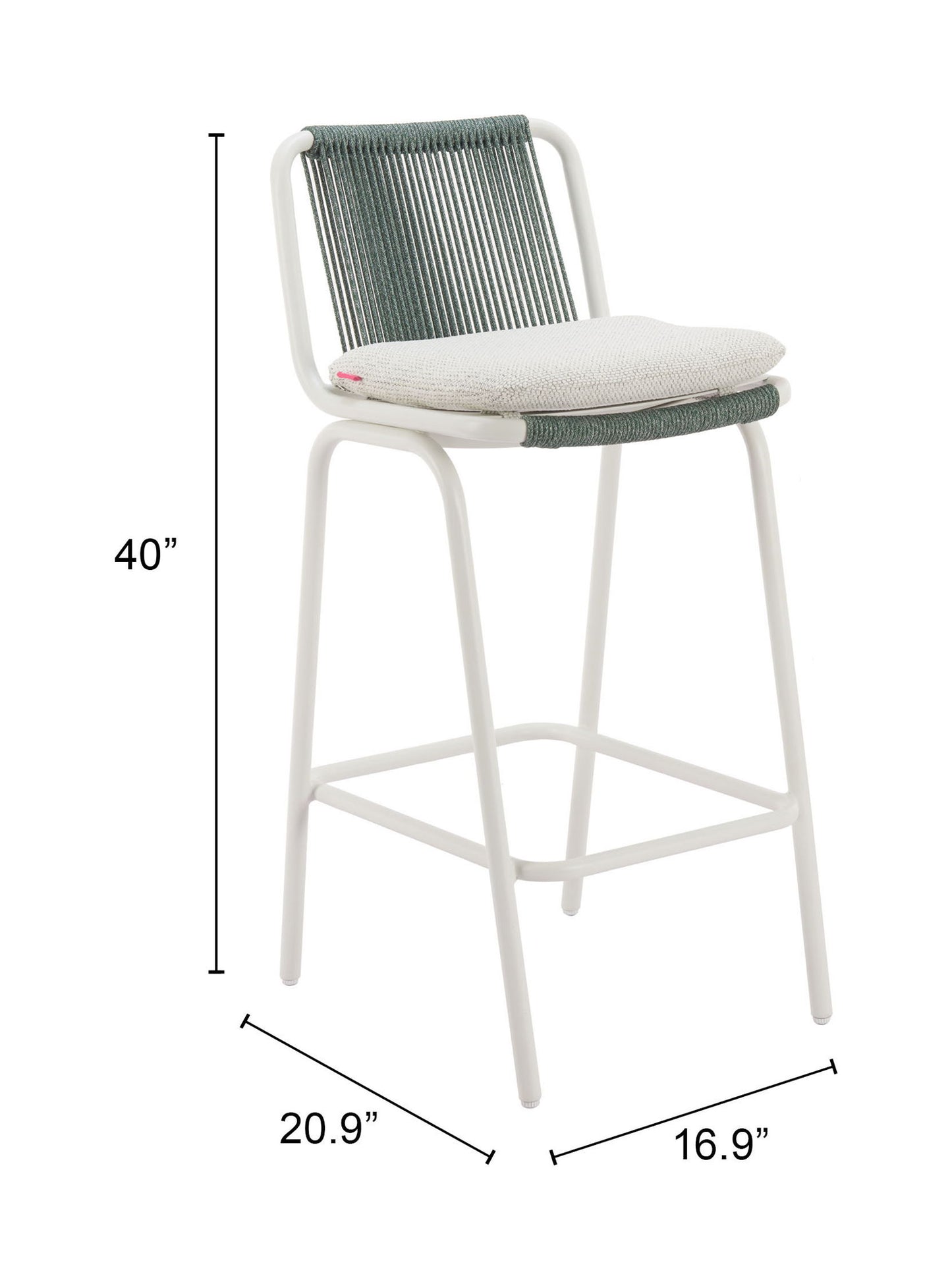 Luft - Outdoor Barstool (Set of 2) - White / Green
