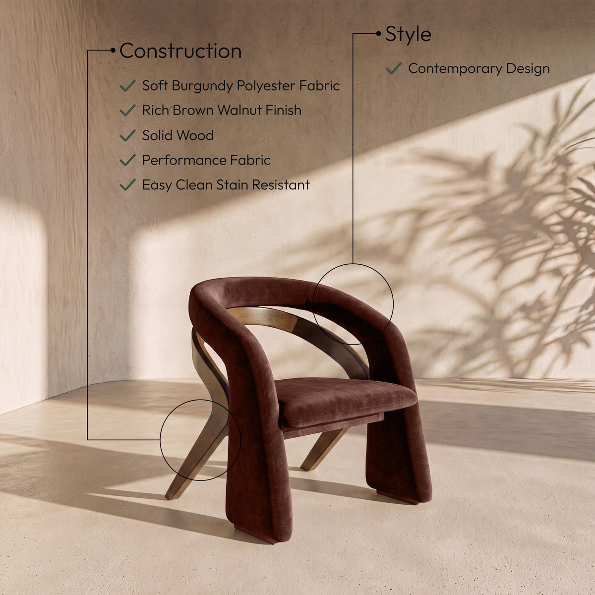 Riven - Fabric Upholstered Dining Chair