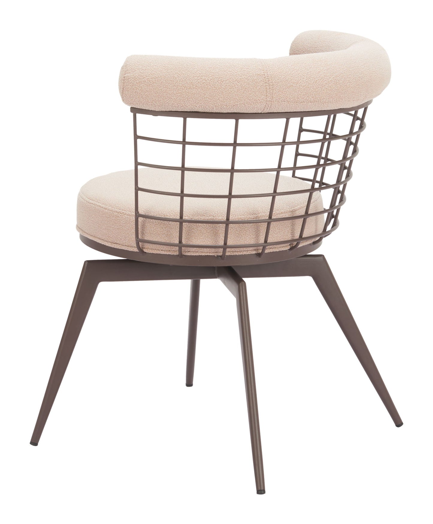 Saku - Swivel Dining Chair - Beige / Brown