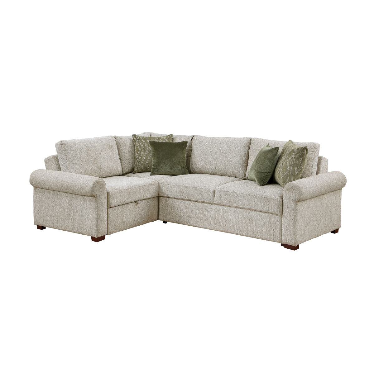 Isla 3-Piece Sectional with Pull-out Bed and Click Motion Back